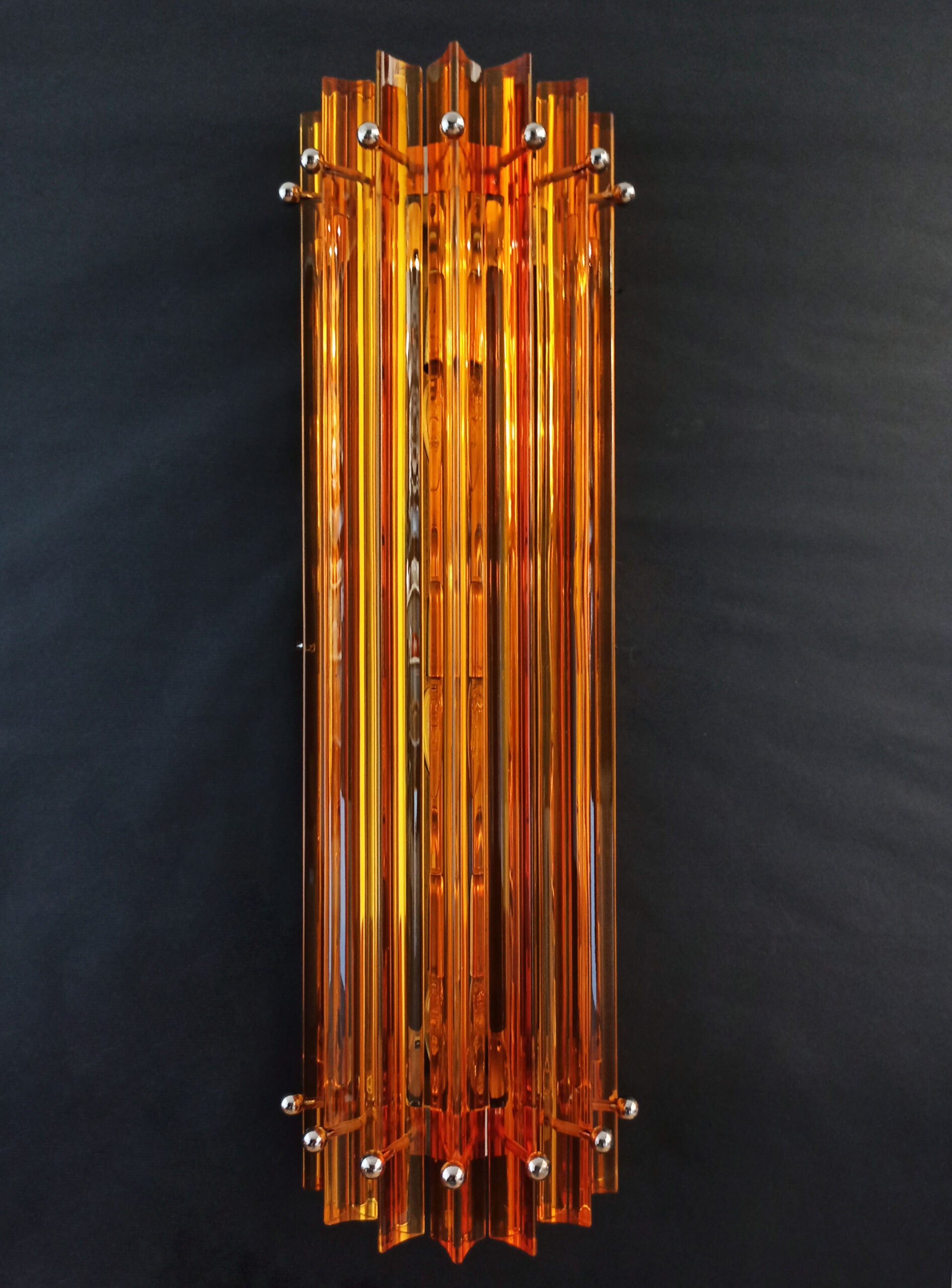 Murano Wall Lamp | 7 Yellow Prism Glass | Set of 2
