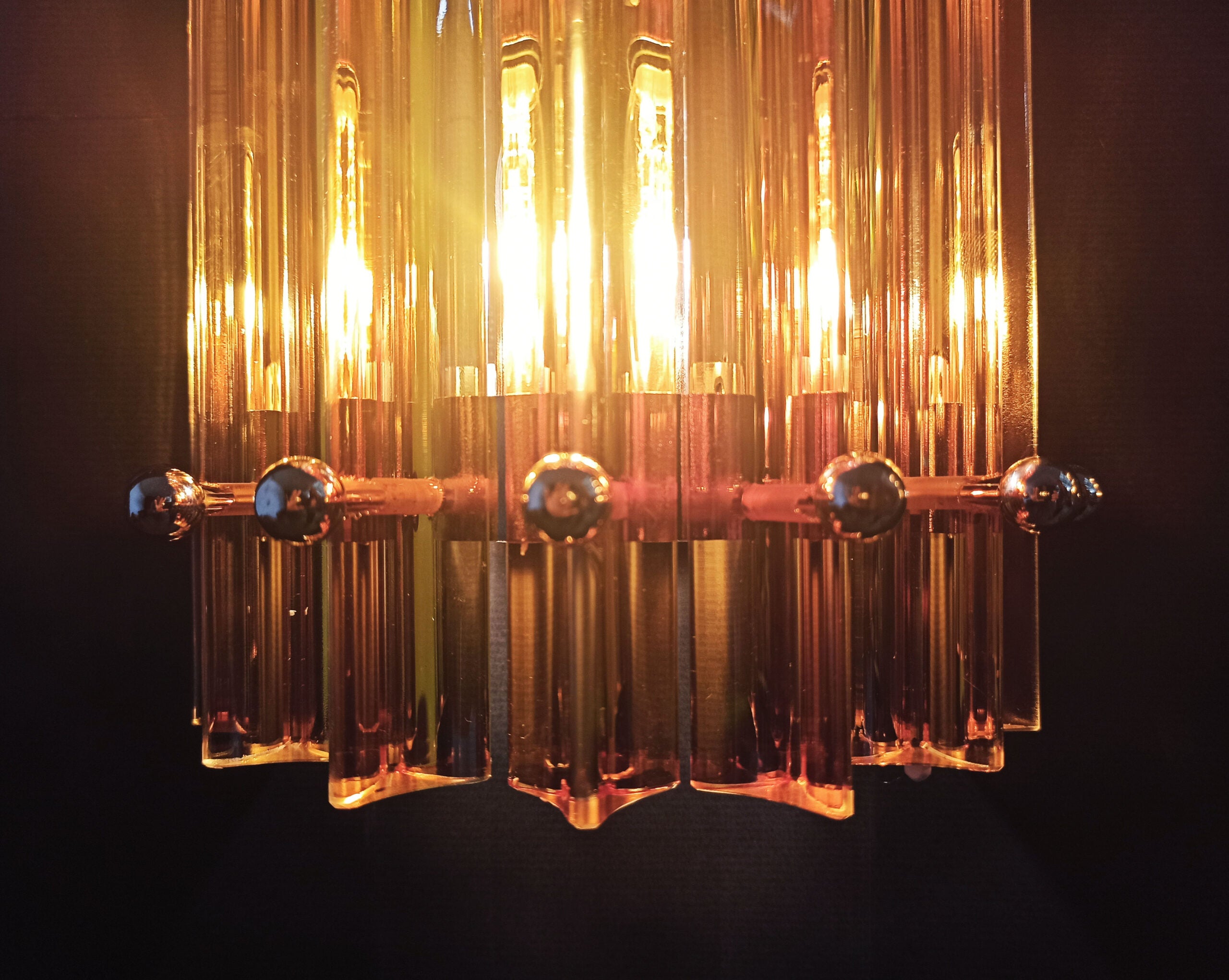Murano Wall Lamp | 7 Yellow Prism Glass | Set of 2
