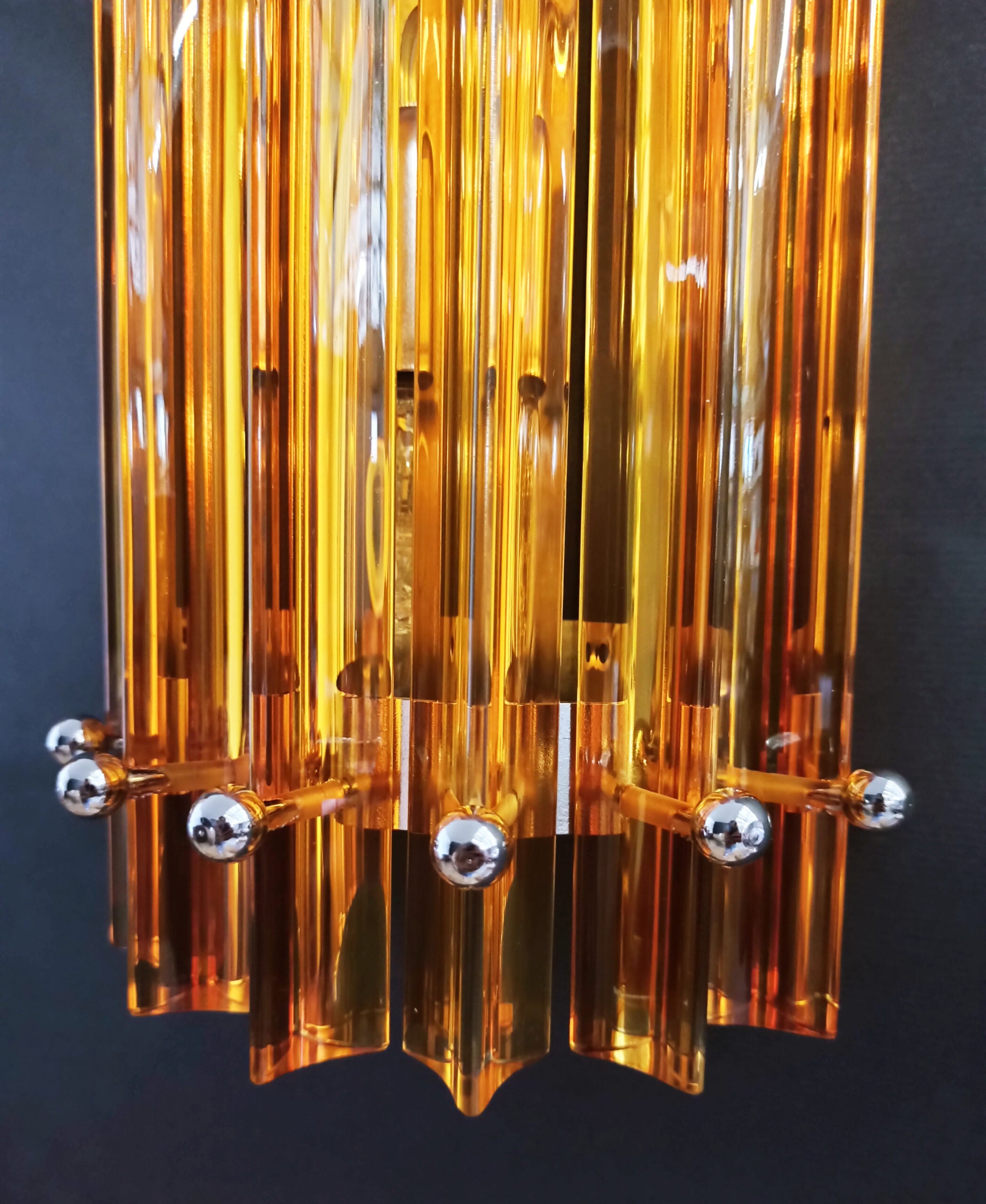Murano Wall Lamp | 7 Yellow Prism Glass | Set of 2