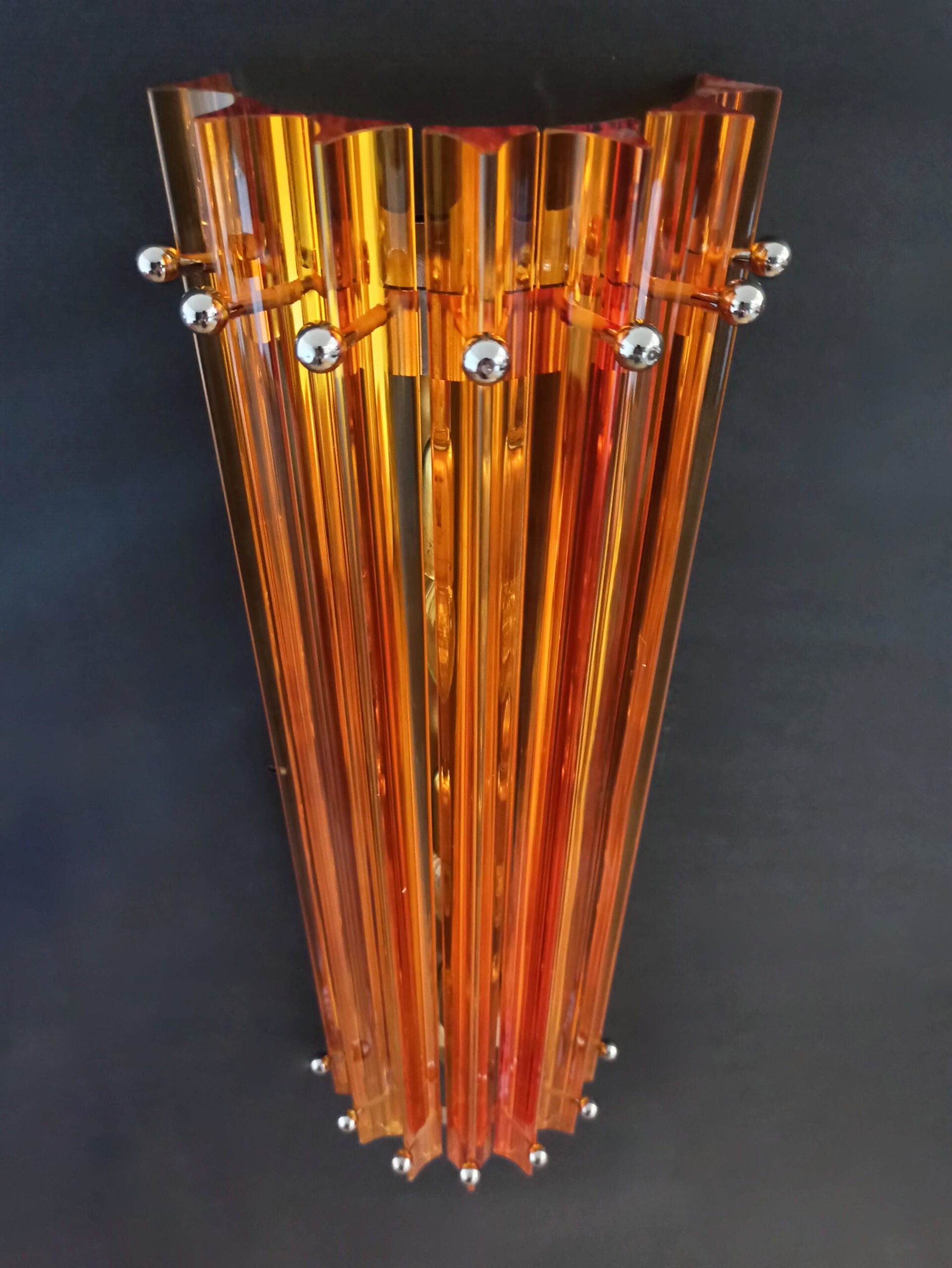 Murano Wall Lamp | 7 Yellow Prism Glass | Set of 2