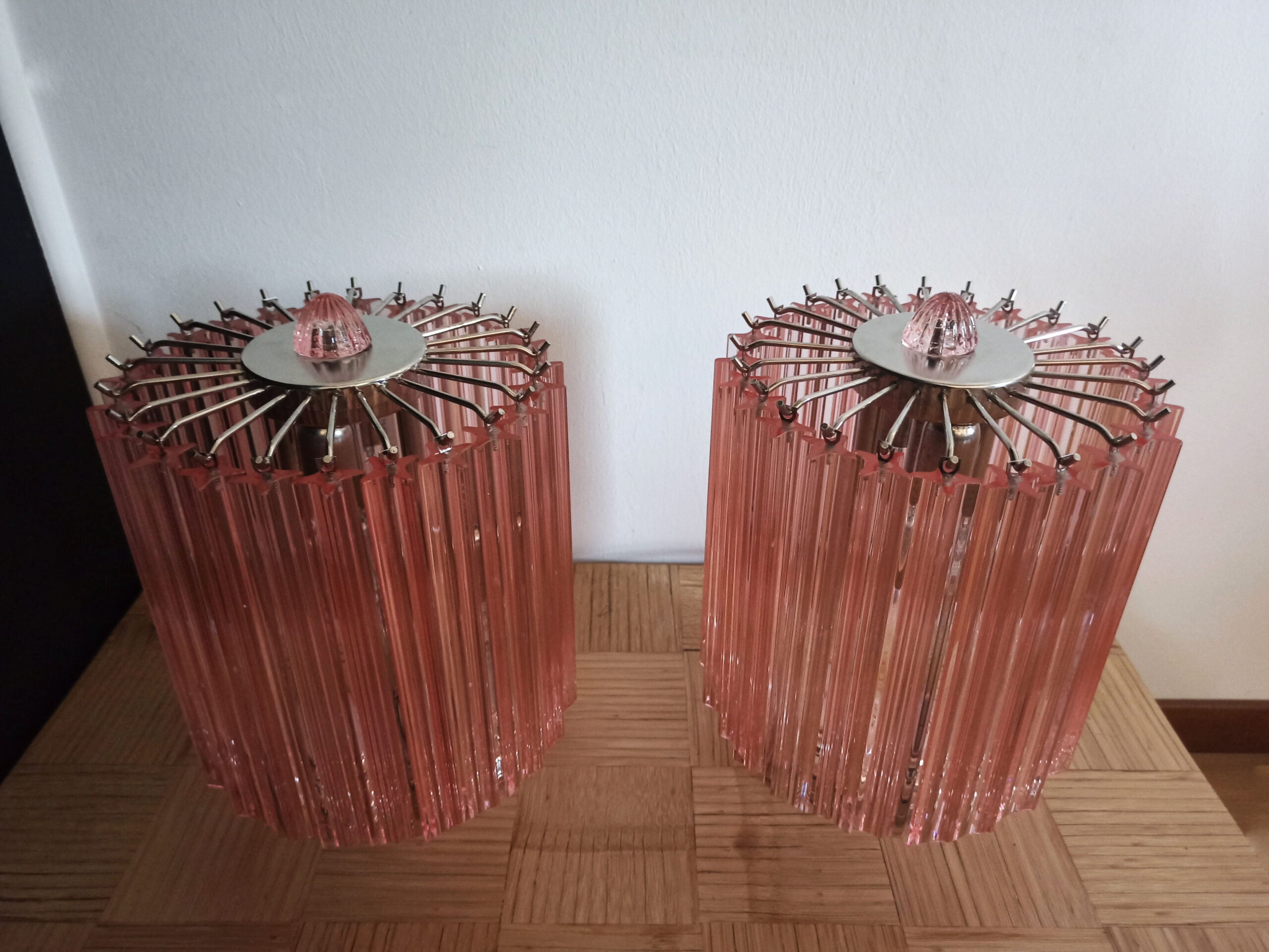 Murano Bordlampe – 24 Rosa Prismeglass – 2 stk – detalj 6 – Murano Classics