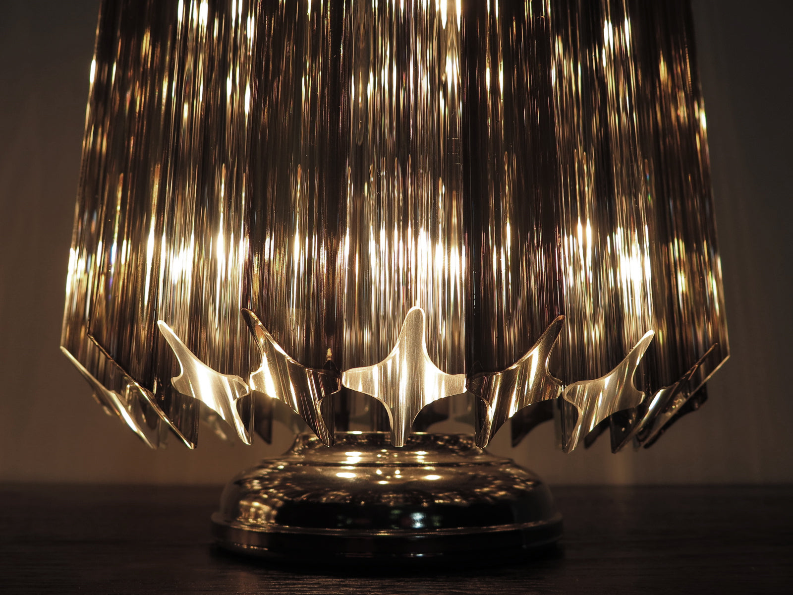 Murano Table Lamp – 24 Clear Smoked Prism Glass – Set of 2 – detail 2 – Murano Classics