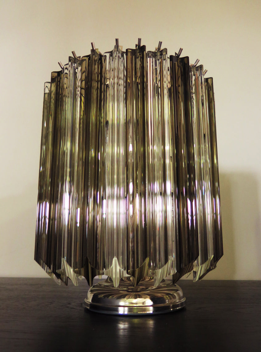 Murano Table Lamp – 24 Clear Smoked Prism Glass – Set of 2 – detail 11 – Murano Classics