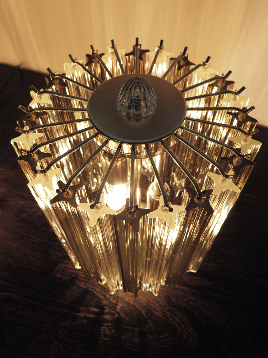Murano Table Lamp – 24 Clear Smoked Prism Glass – Set of 2 – detail 3 – Murano Classics