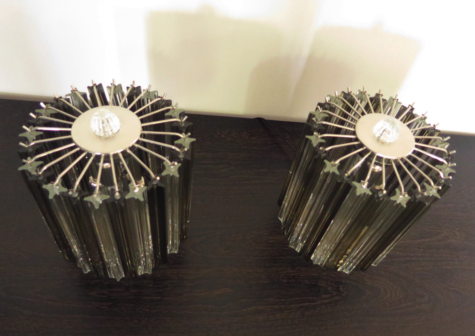 Murano Table Lamp – 24 Clear Smoked Prism Glass – Set of 2 – detail 9 – Murano Classics