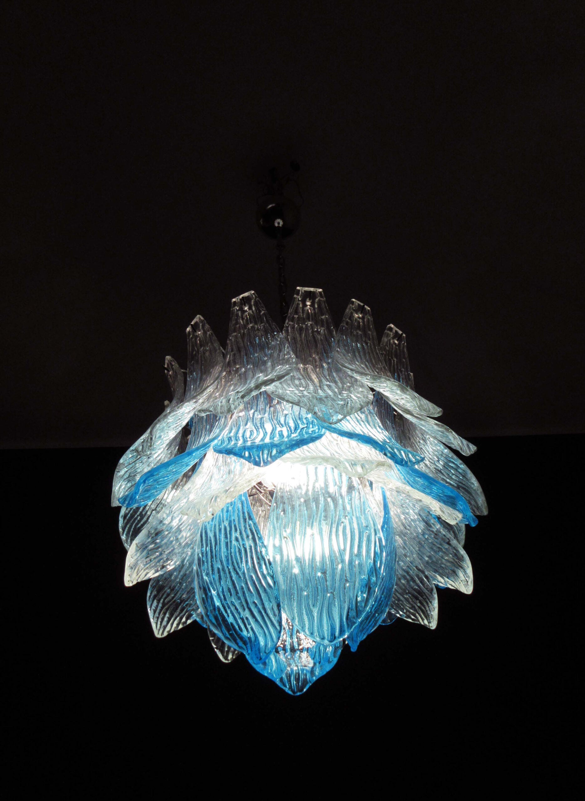 Murano Lysekrone | 38 Blå Crostoliglass