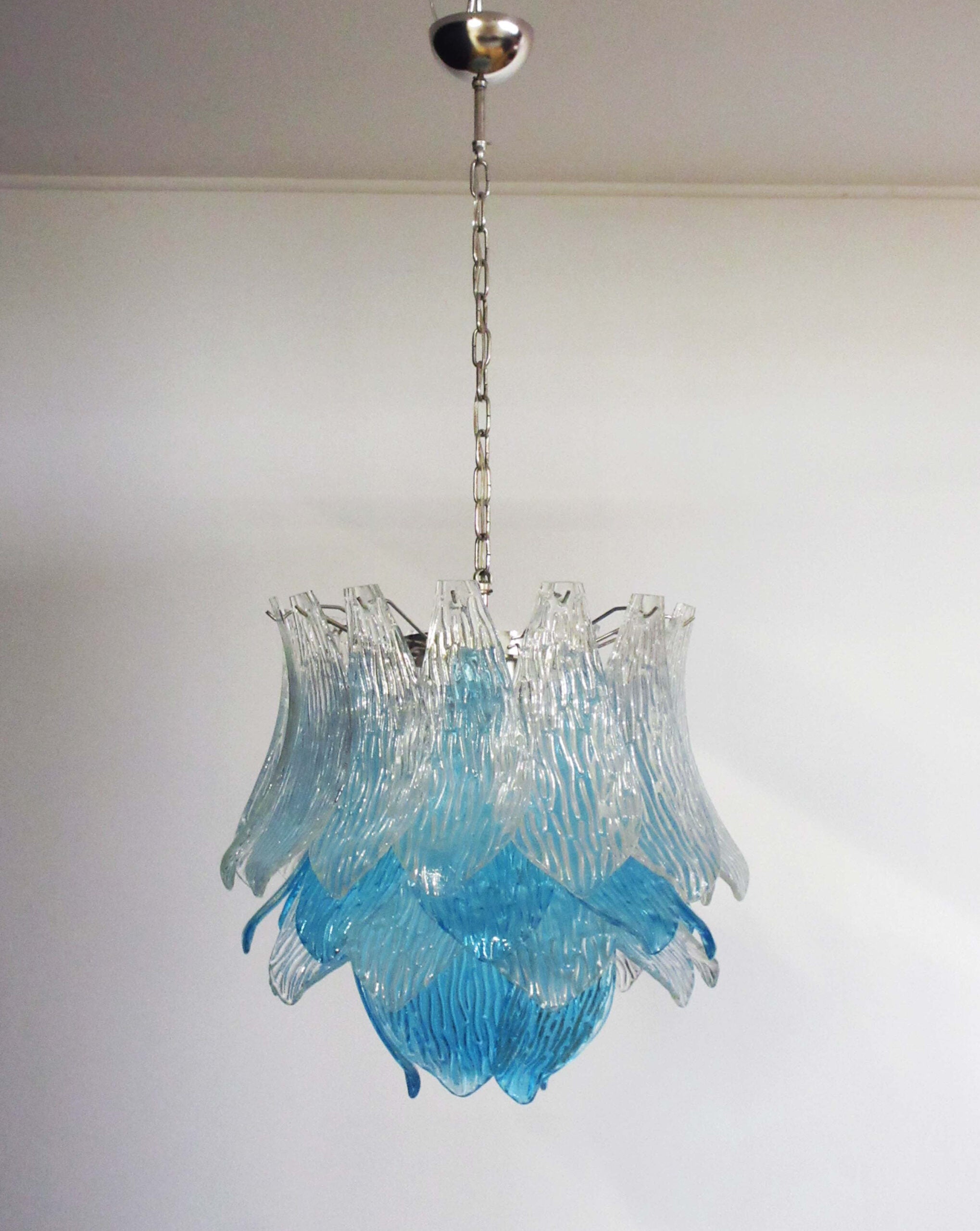 Murano Kroonluchter – 38 Blauwe Crostoliglas – Murano Classics