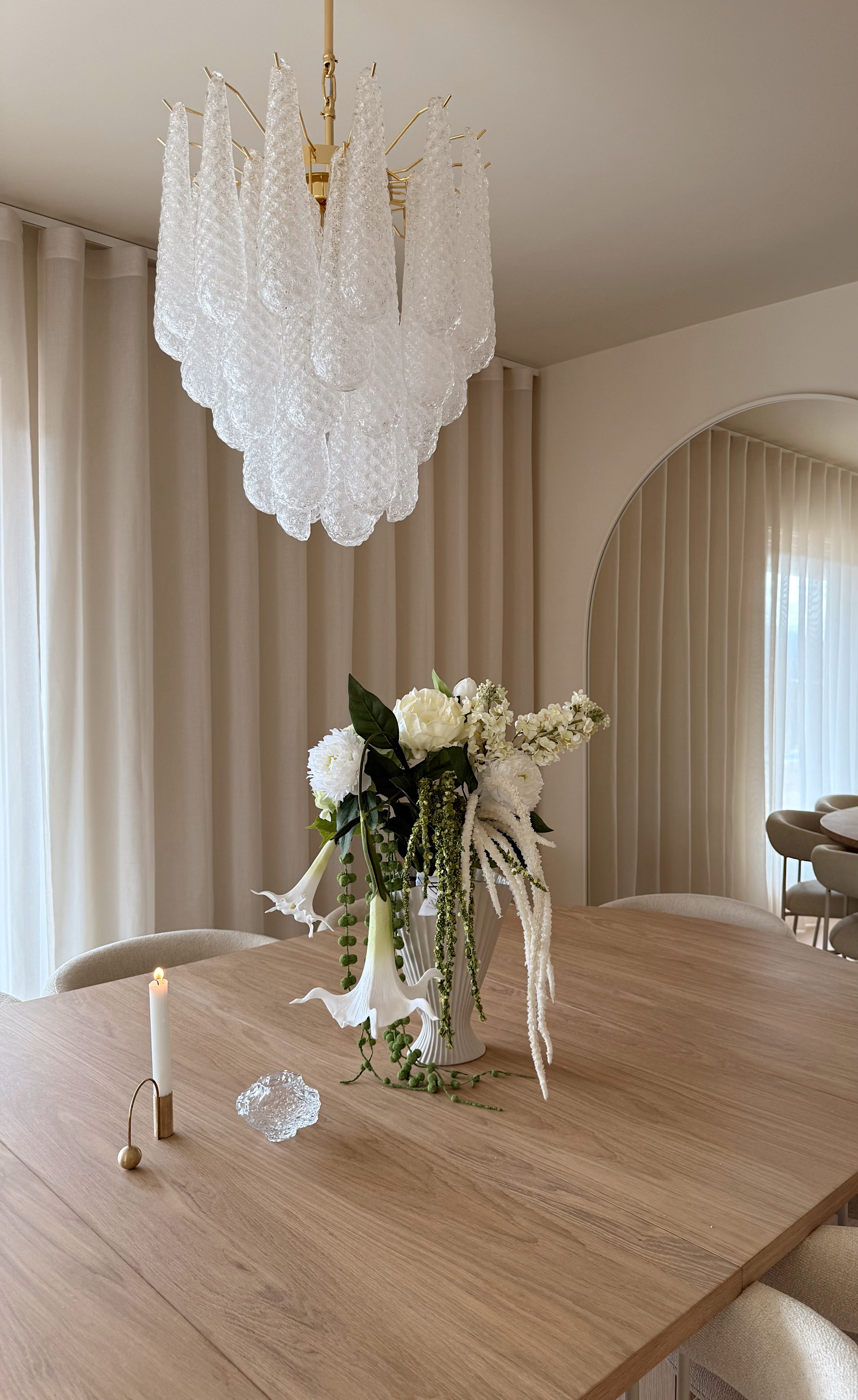 Murano Chandelier | 41 Clear Drop Glass