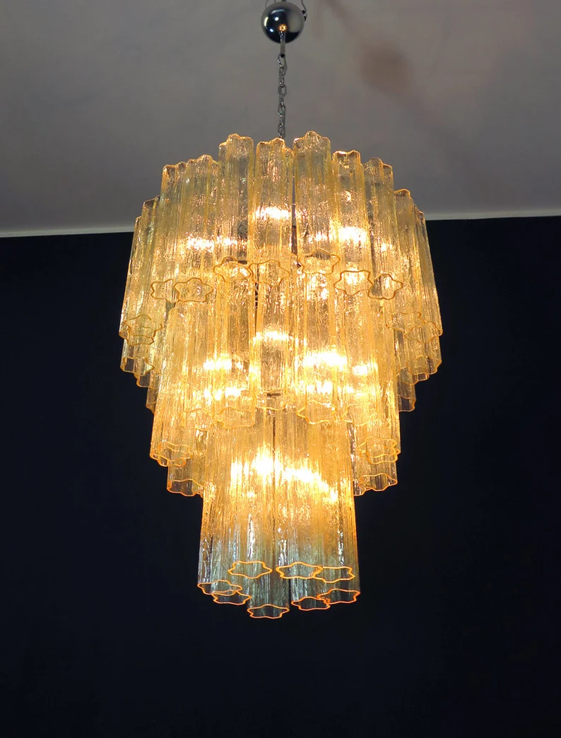 Lampadario Murano | 48 Tubo di Vetro Giallo