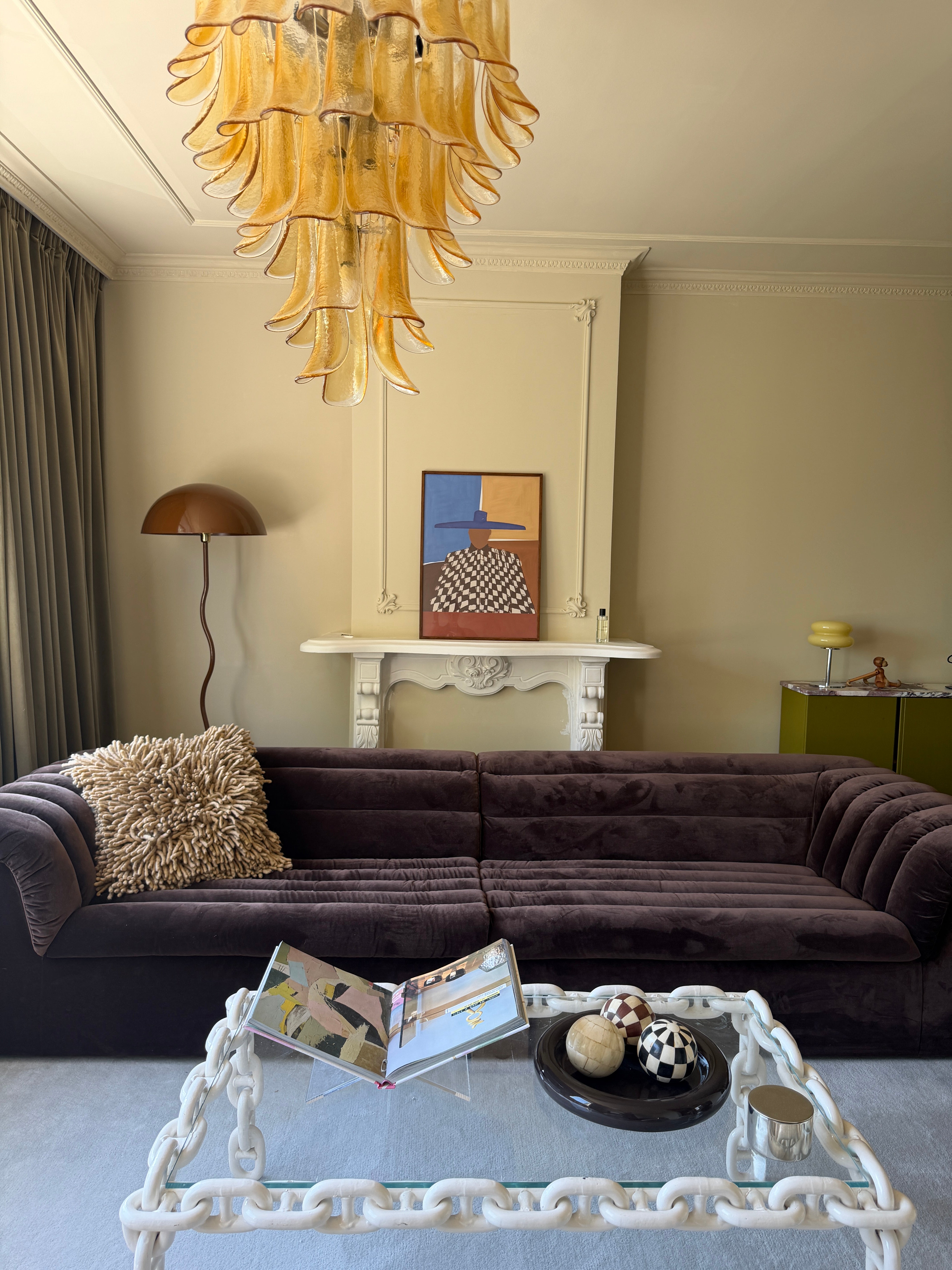 Murano Chandelier | 52 Yellow Petal Glass