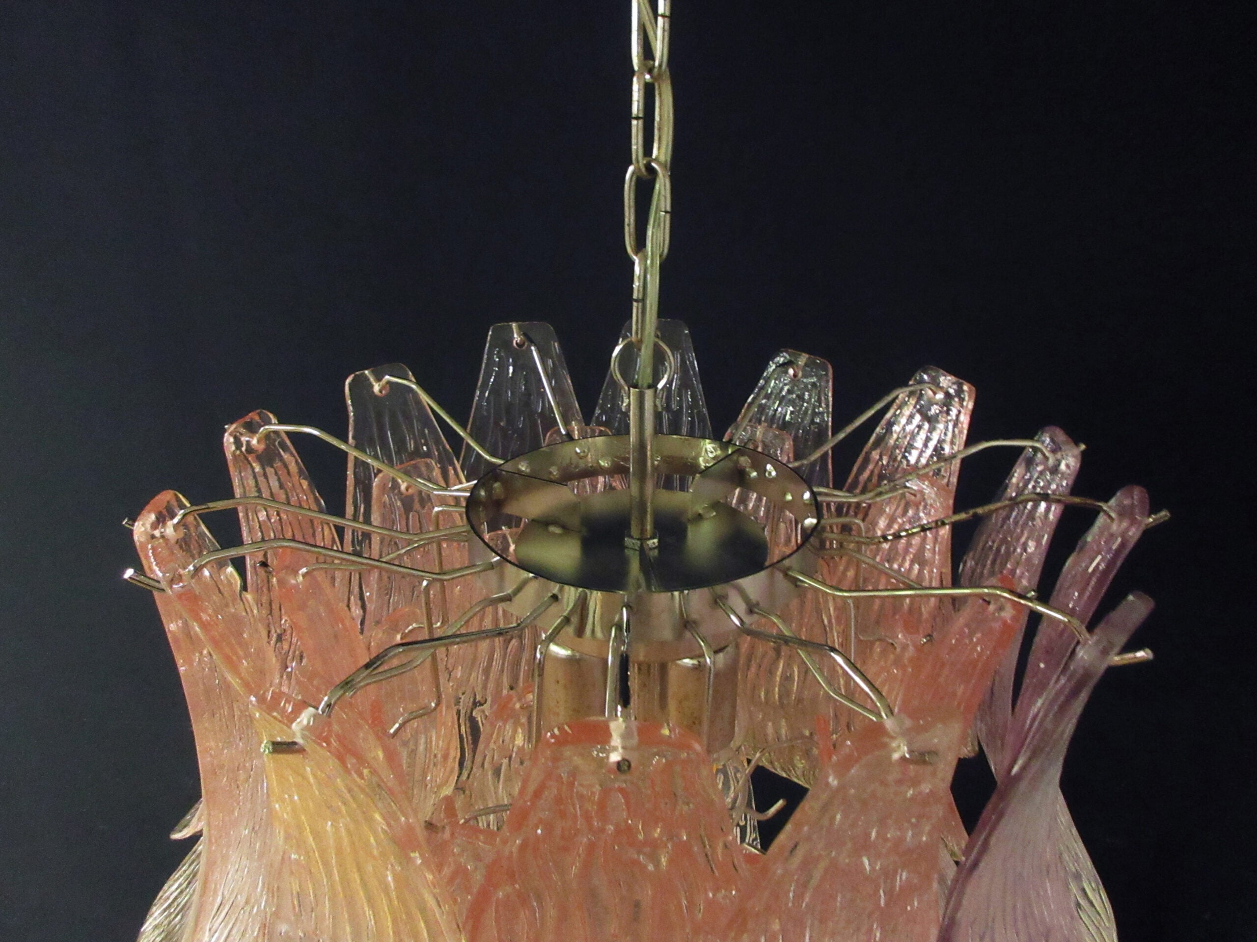 Murano Lysekrone | 38 Rosa Crostoliglass
