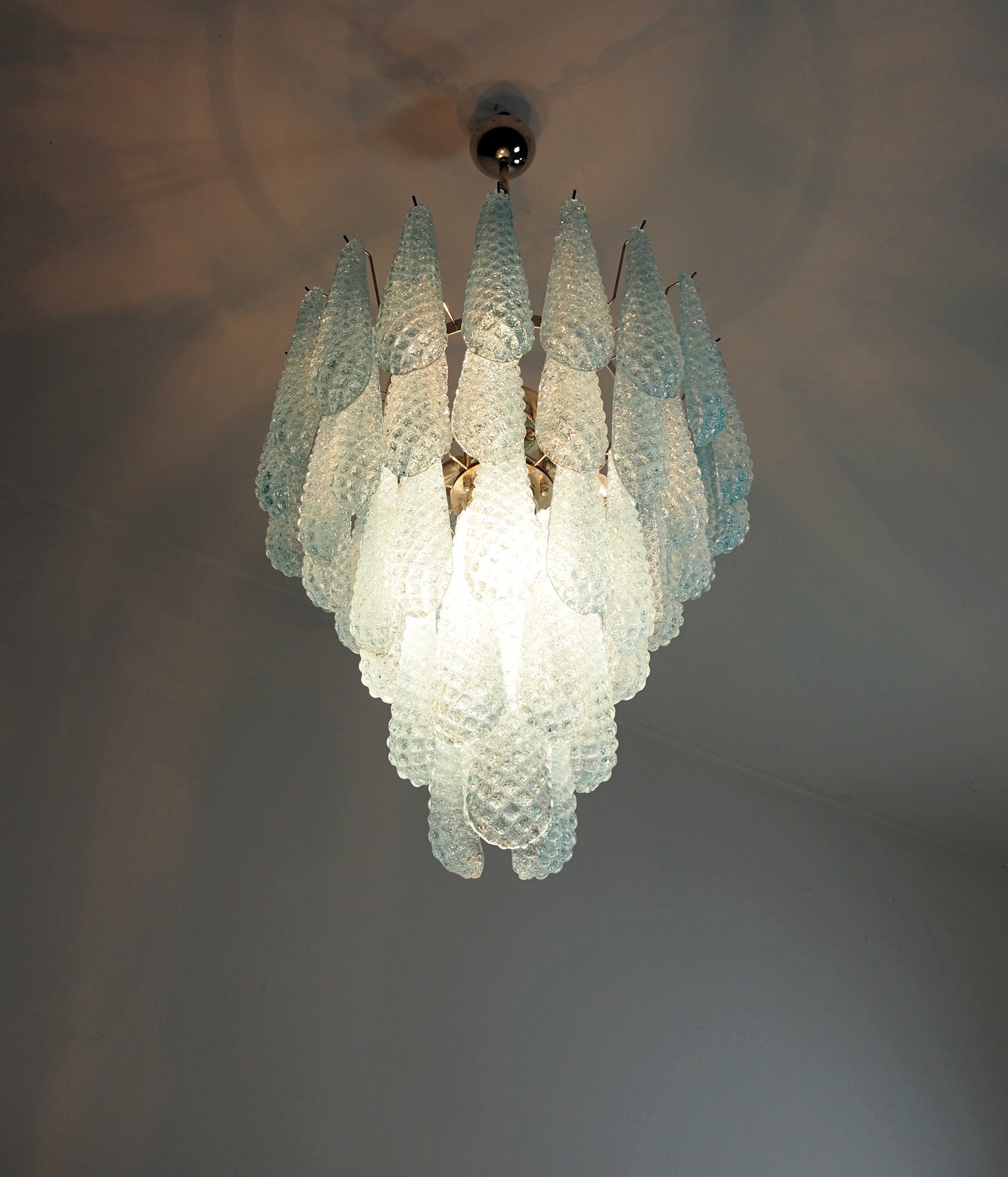 Murano Kroonluchter | 52 Blauwe Druppel Glas