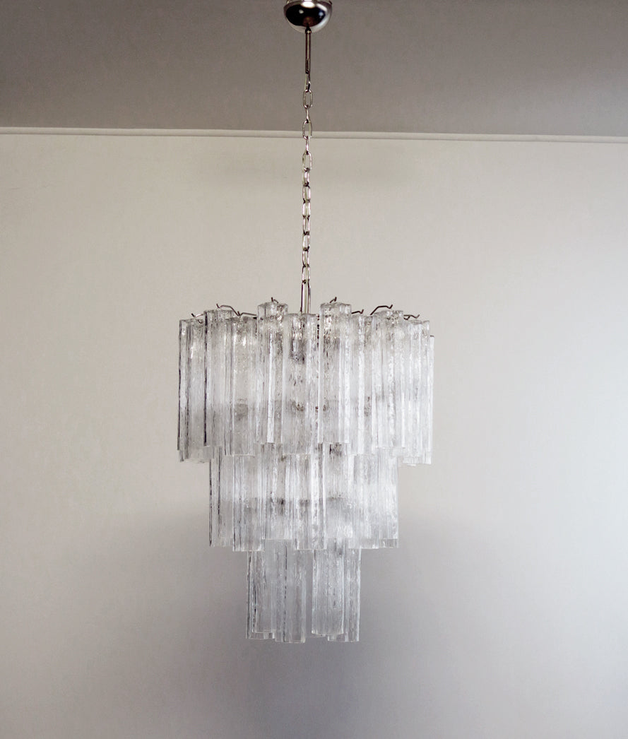 Lampadario Murano | 48 Tubi di Vetro Trasparente