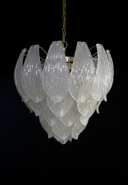 Murano Lysekrone | 41 Klare Konglebladglass