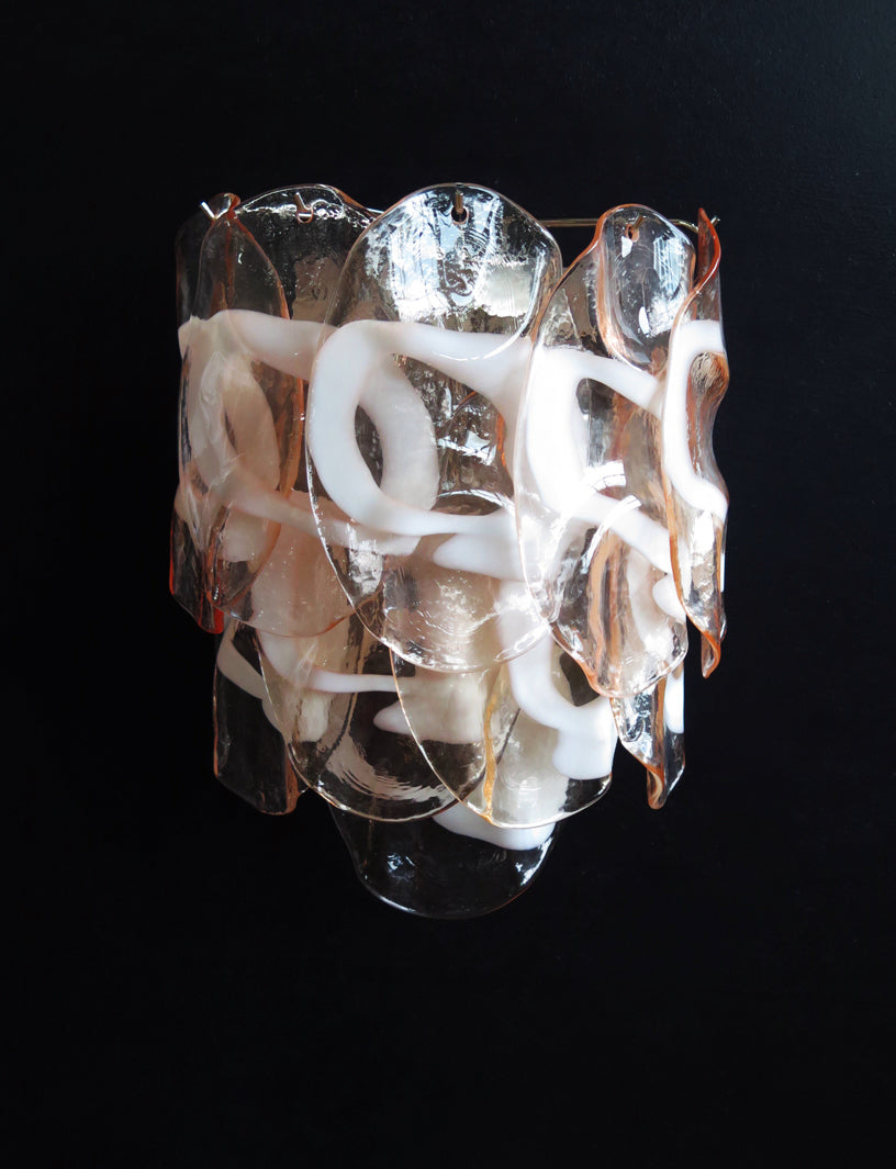 Murano Vegglampe | 10 Rosa Crostoliglass | 1 par
