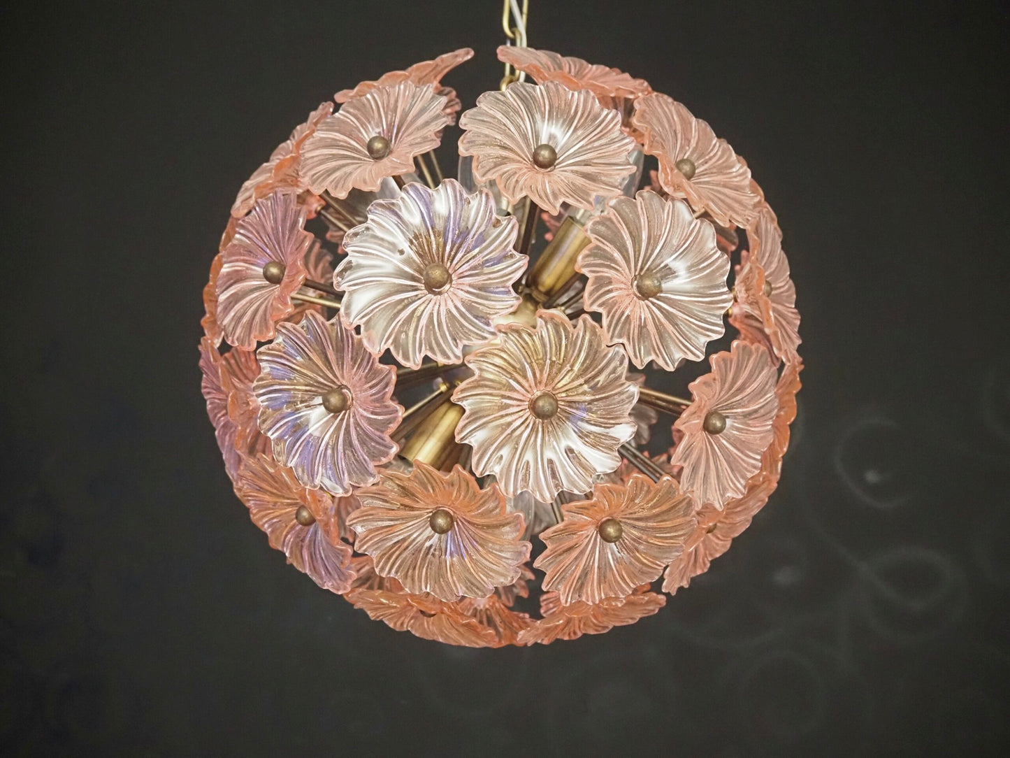 Murano Lysekrone | 51 Rosa Tusenfrydglass