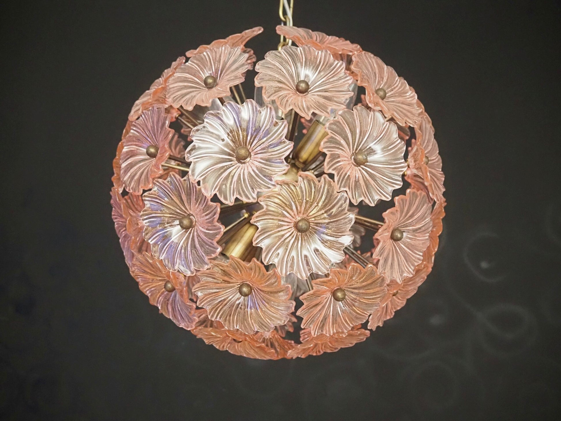 Murano Lysekrone | 51 Rosa Tusenfrydglass