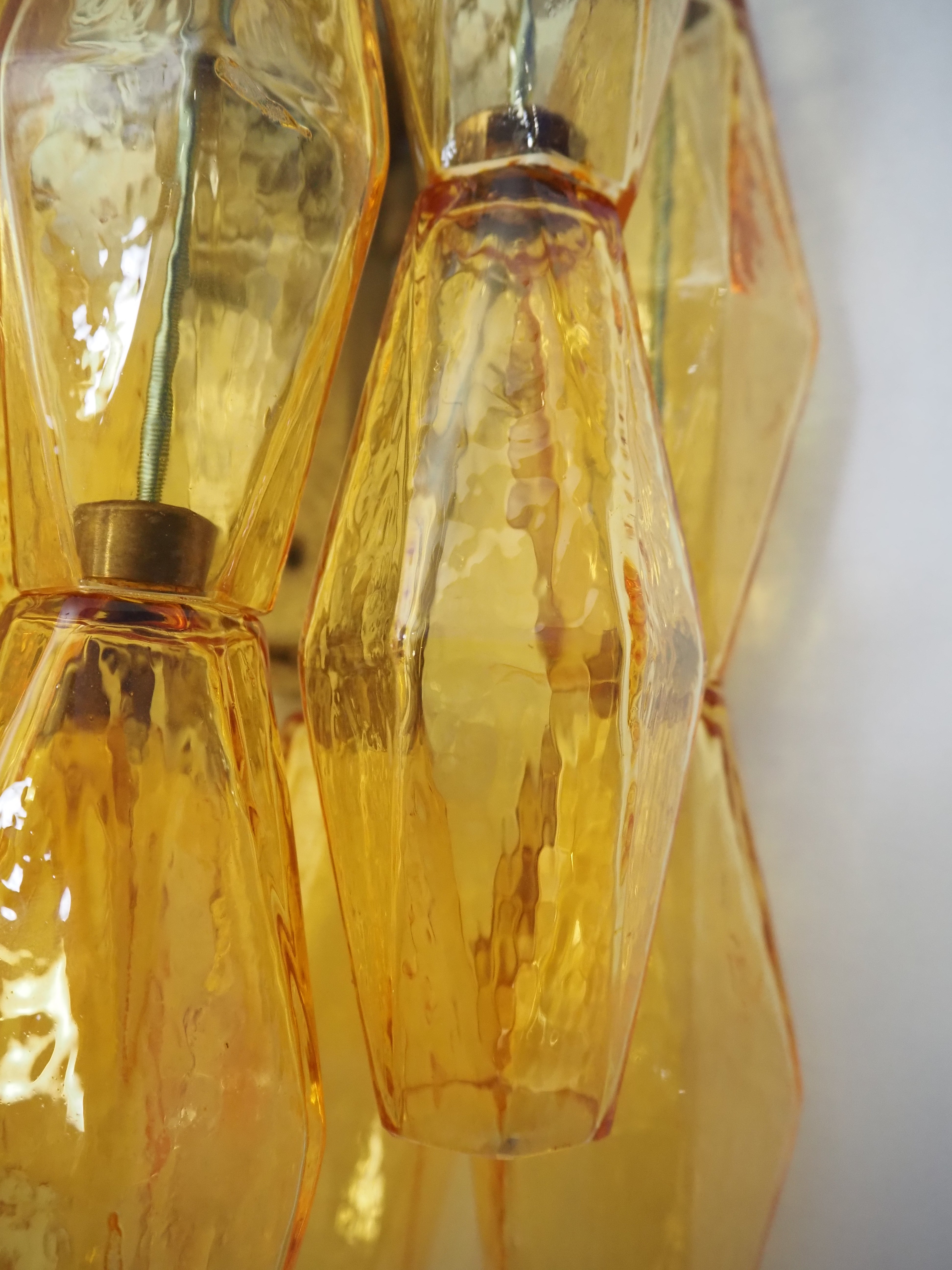 Murano Wandlamp – 17 Gele Poliedriglas – Set van 2 – detail 2 – Murano Classics