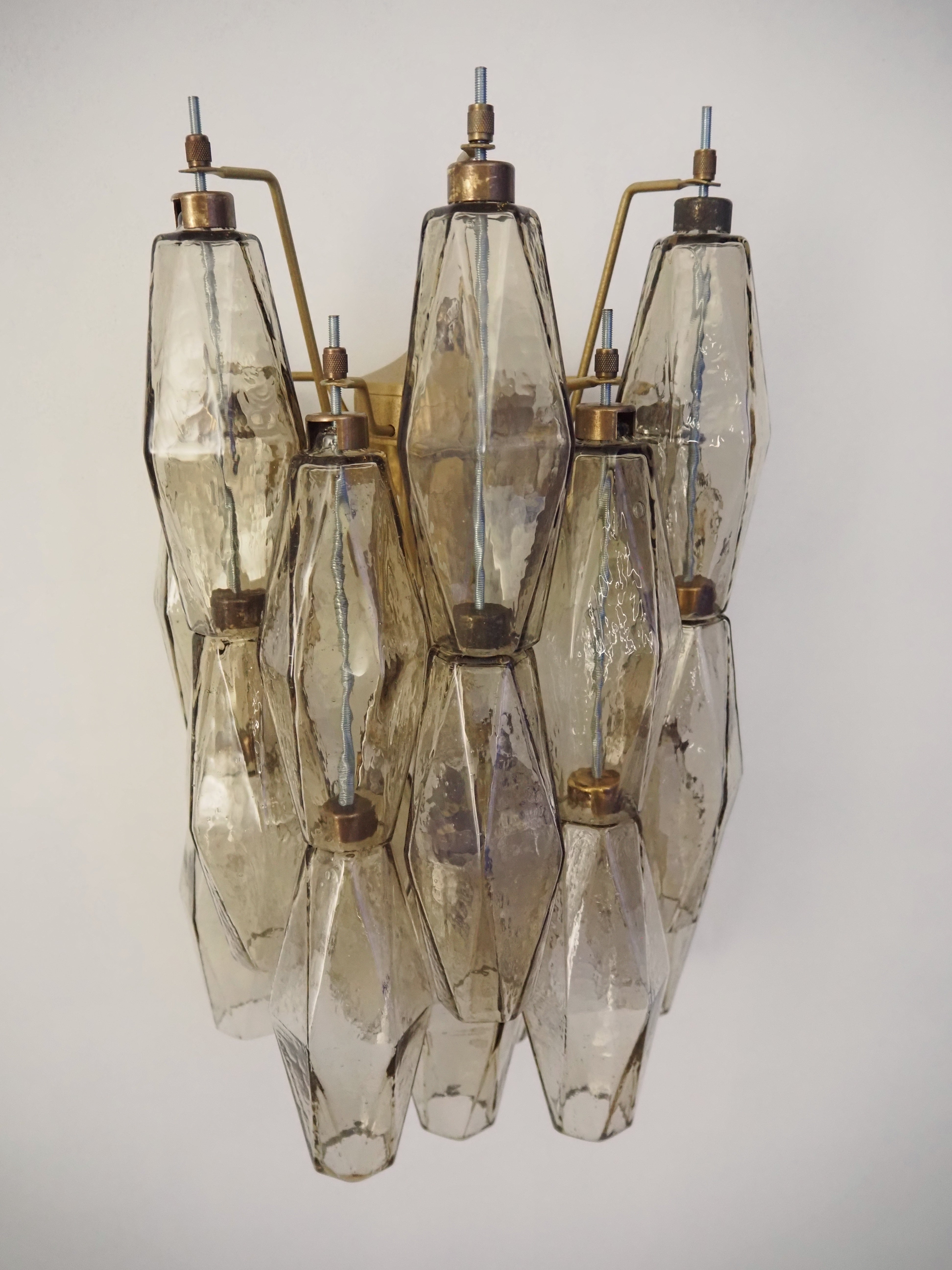 Murano Wandlamp – 17 Gerookt Poliedriglas – Set van 2 – detail 7 – Murano Classics