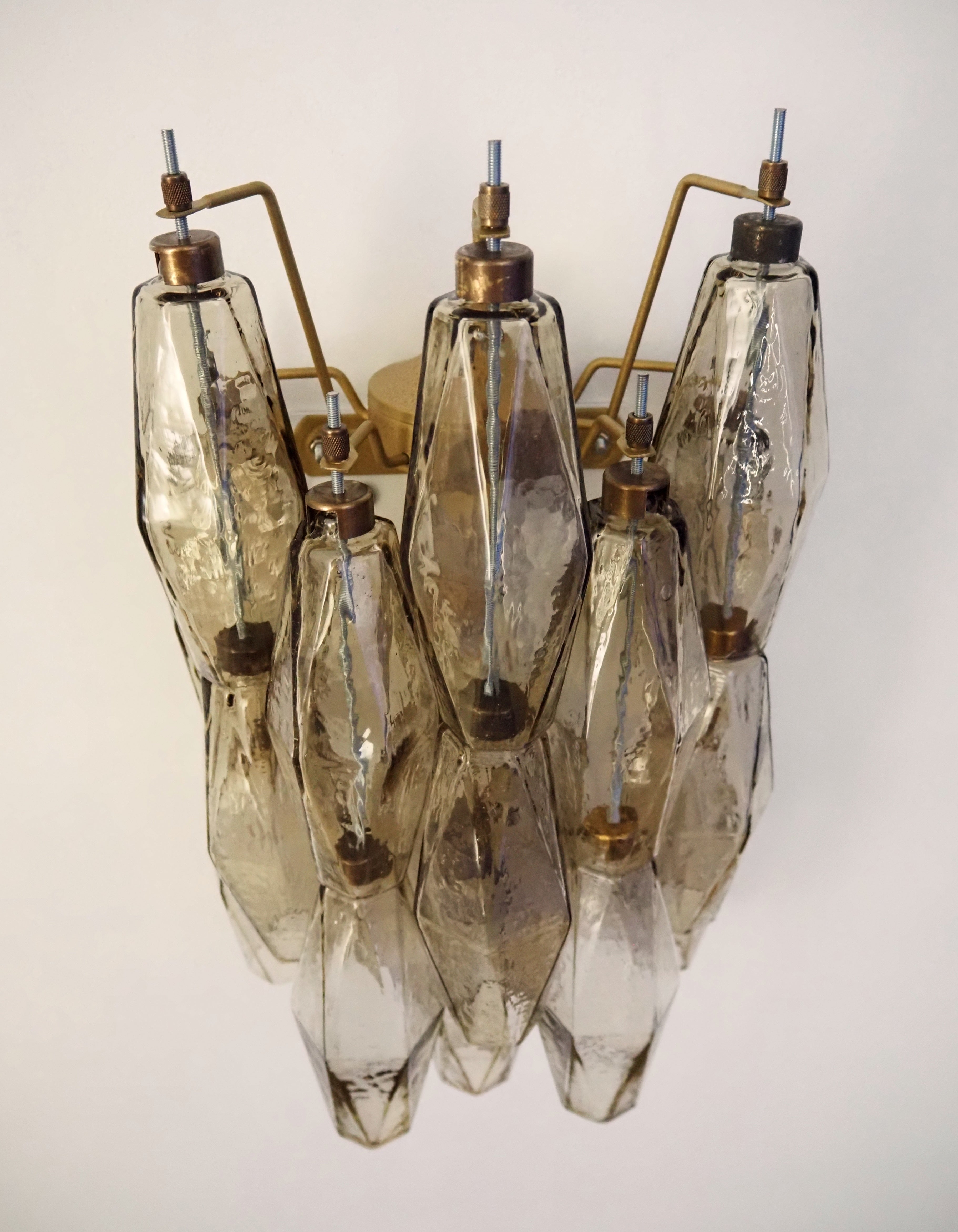 Murano Wandlamp – 17 Gerookt Poliedriglas – Set van 2 – detail 5 – Murano Classics