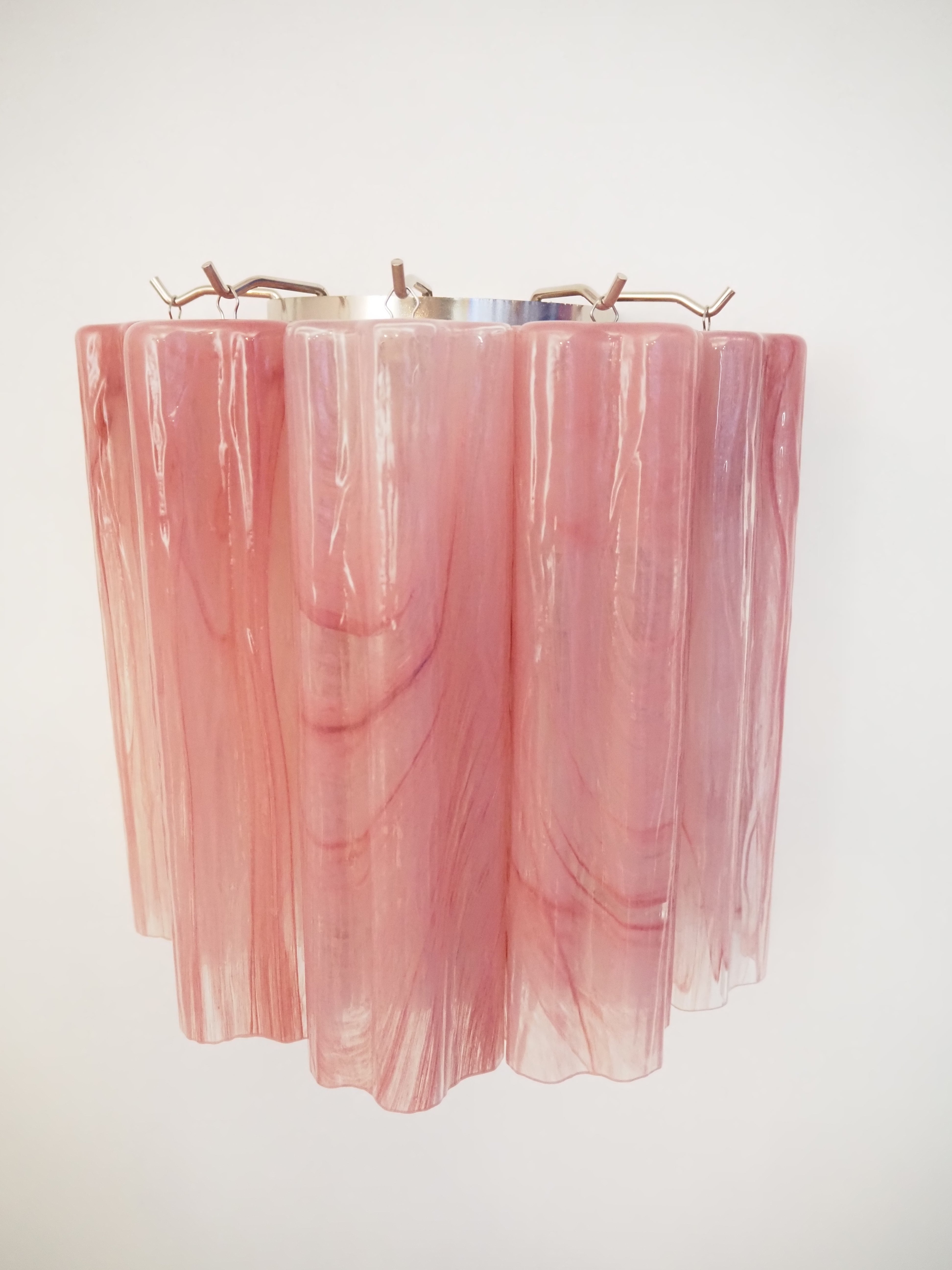 Murano Wandlamp – 5 Roze Alabaster Buisglazen – Set van 2 – detail 6 – Murano Classics