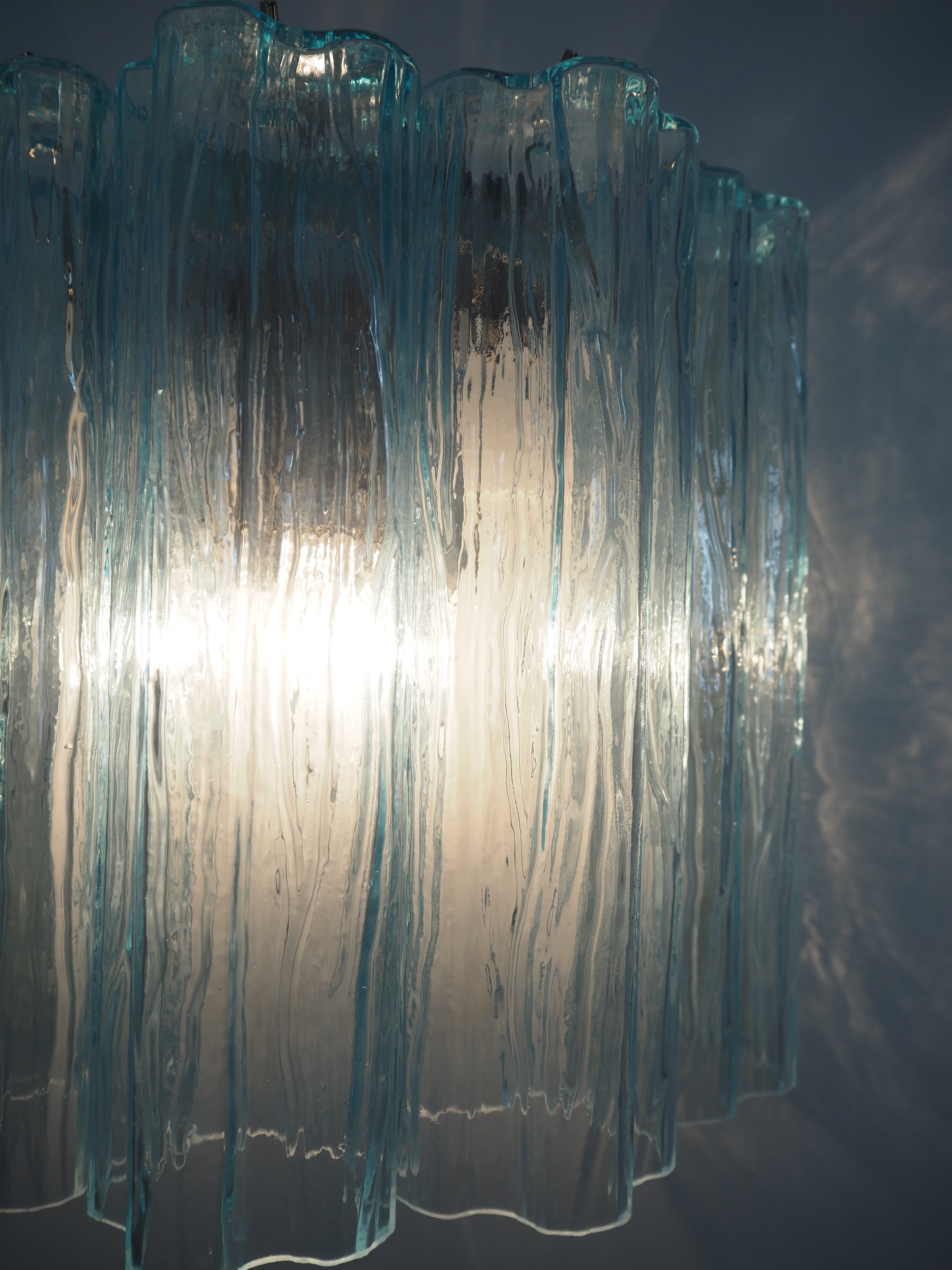 Murano Wandlamp – 5 Blauwe Glazen Buizen – Set van 2 – detail 6 – Murano Classics