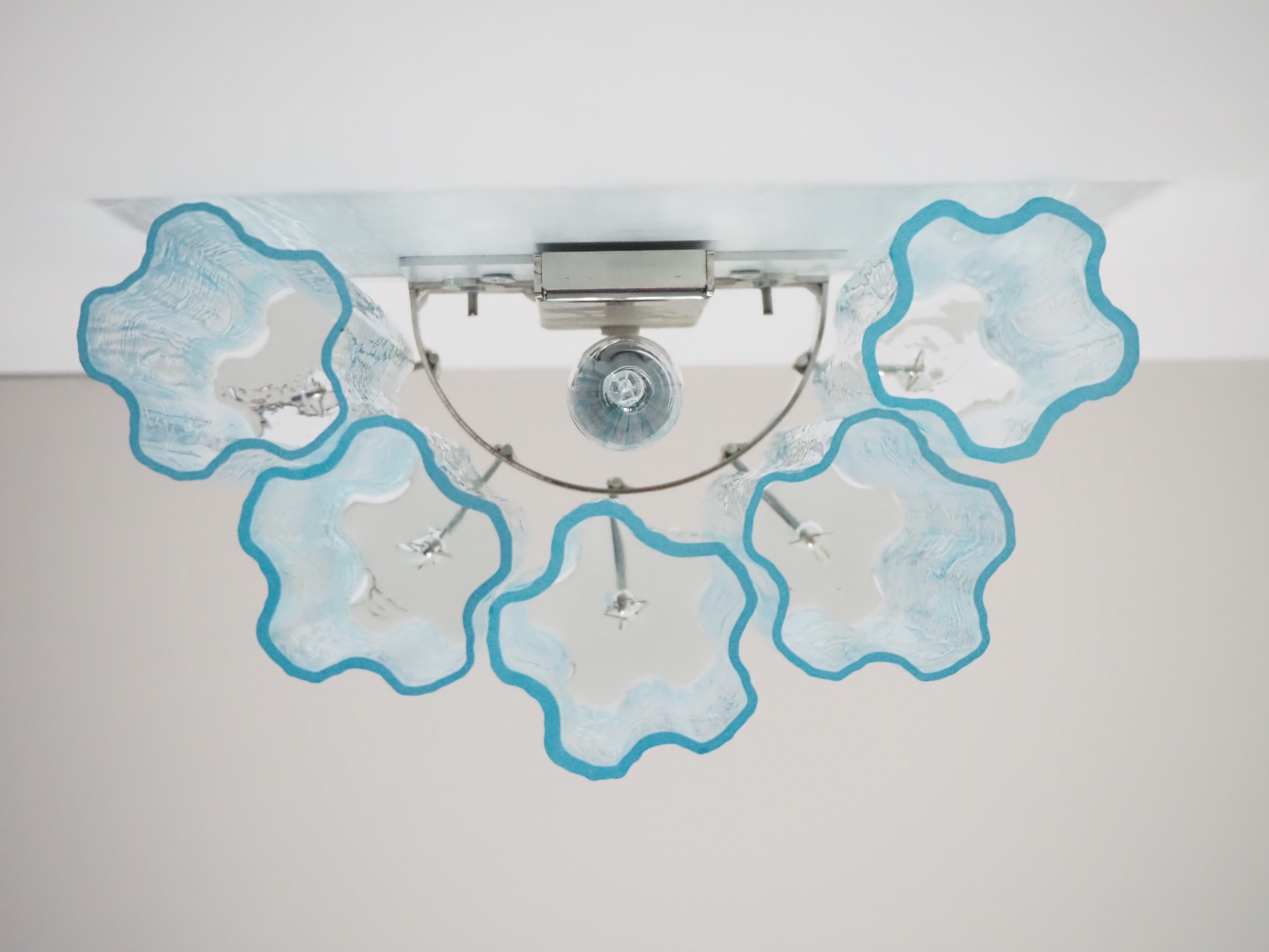 Murano Wandlamp – 5 Blauwe Glazen Buizen – Set van 2 – detail 3 – Murano Classics