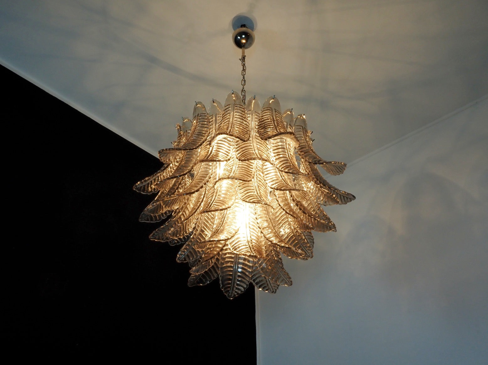 Murano Chandelier – 48 Smoked Felci Glass – detail 6 – Murano Classics