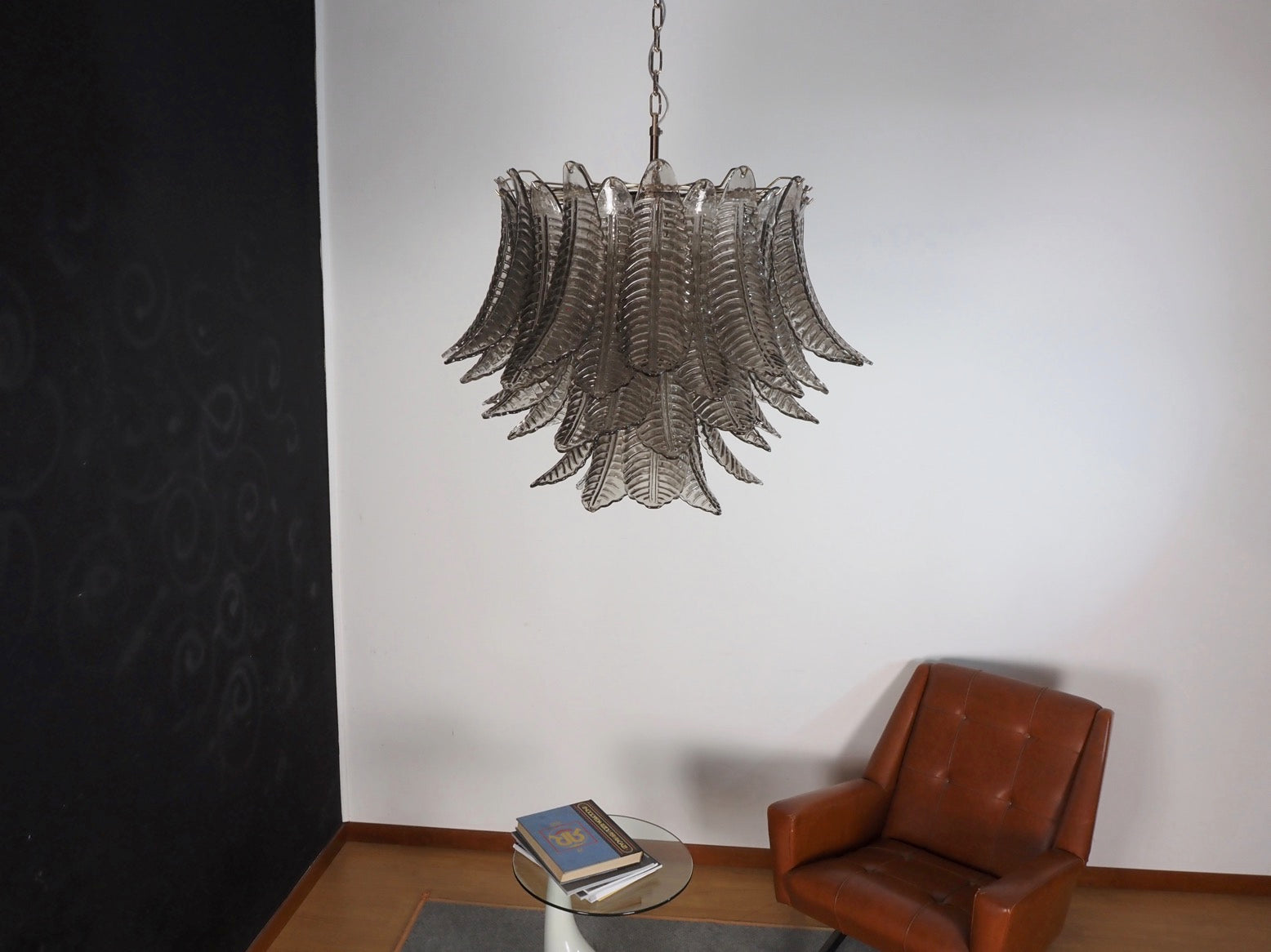Murano Chandelier – 48 Smoked Felci Glass – detail 4 – Murano Classics