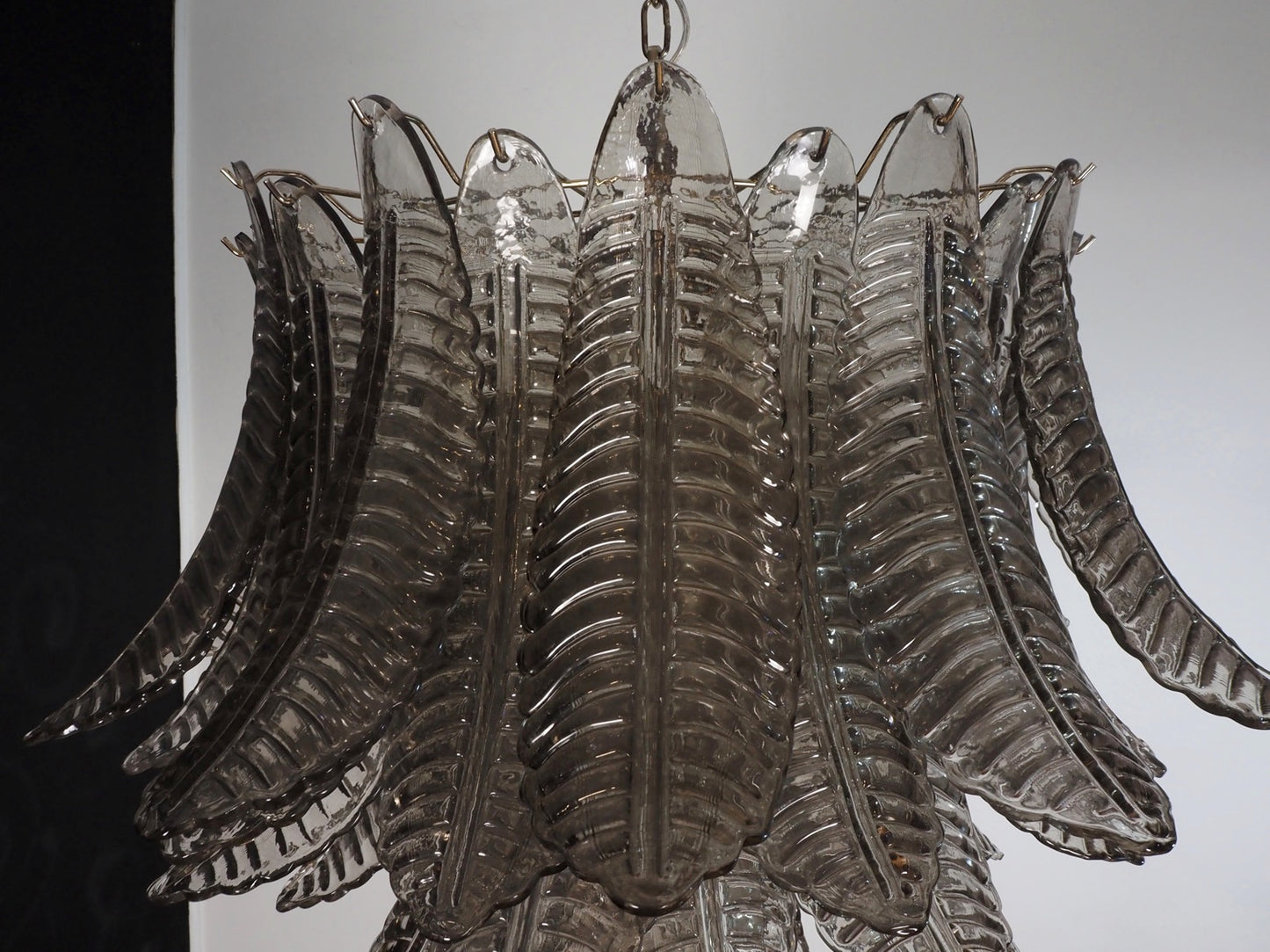 Murano Lysekrone | 48 Røykfargede Felciglass