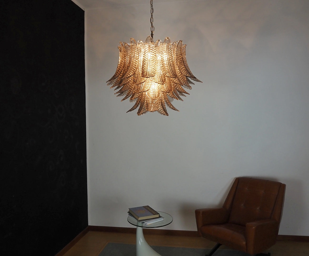 Murano Lysekrone | 48 Røykfargede Felciglass