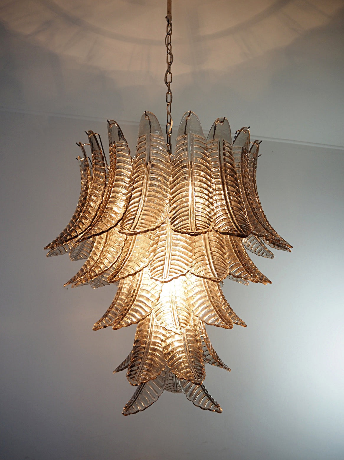 Murano Chandelier – 52 Smoked Felci Glass – detail 3 – Murano Classics
