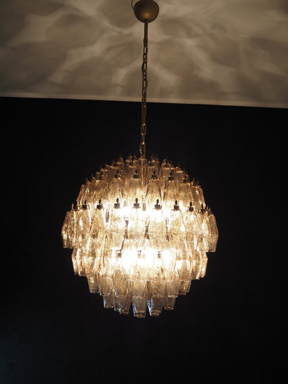 Murano Chandelier | 140 Smoke colored Polyhedral glass