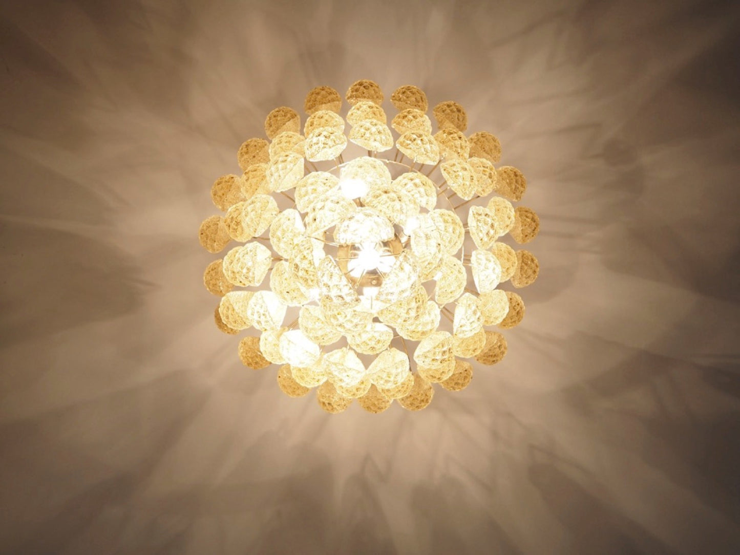 Murano Lysekrone | 85 Klare Gule Dråpeglass