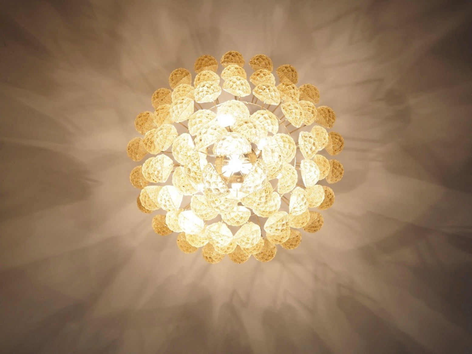 Murano Lysekrone | 85 Klare Gule Dråpeglass