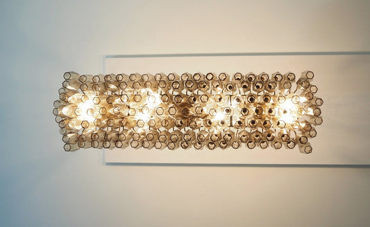 Murano Lysekrone | 138 Røykfargede Gull Poliedriglass