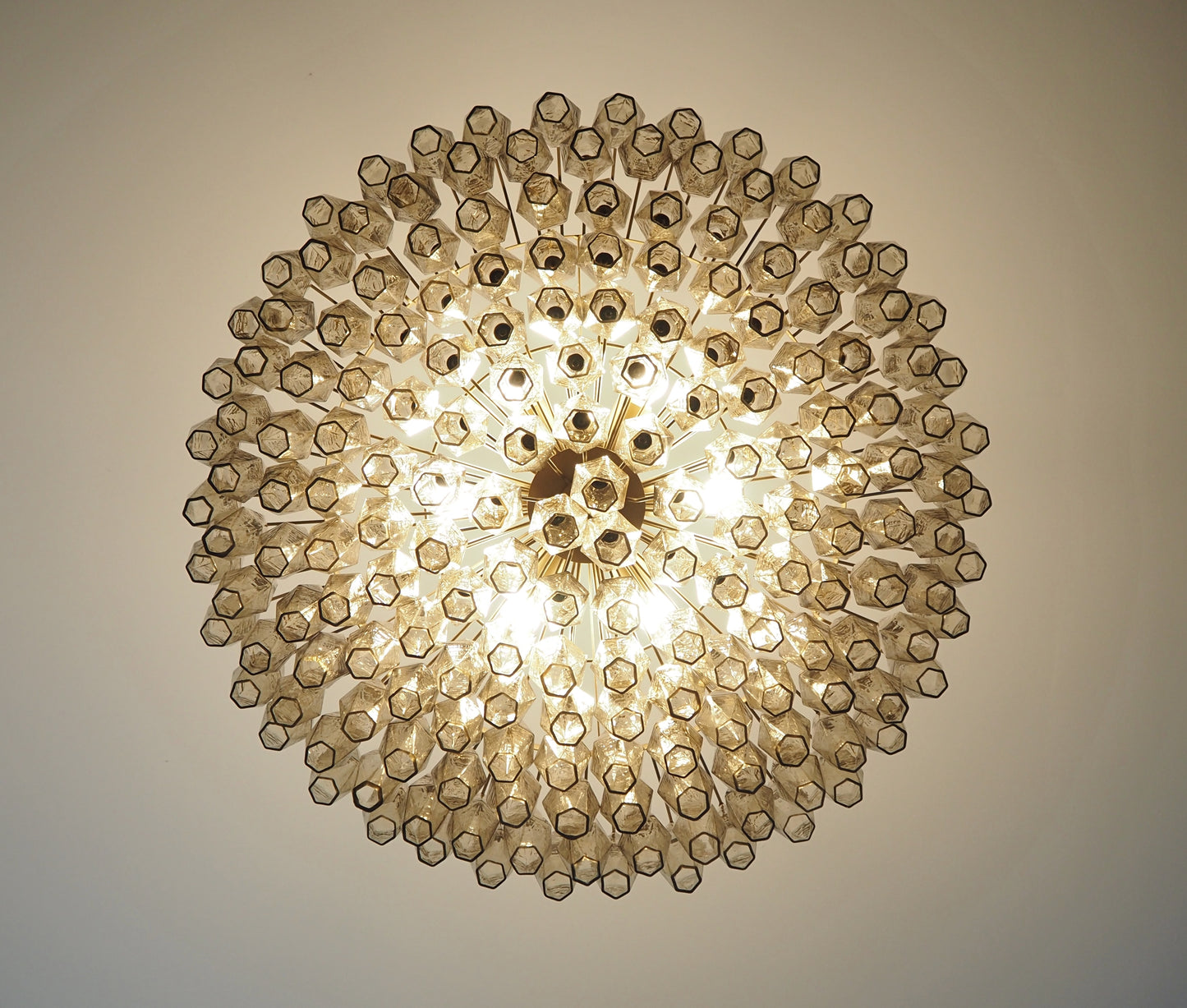 Murano Chandelier | 185 Smoke colored polyhedral glass