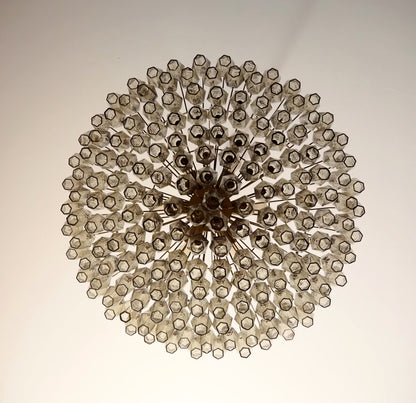 Murano Chandelier | 185 Smoke colored polyhedral glass