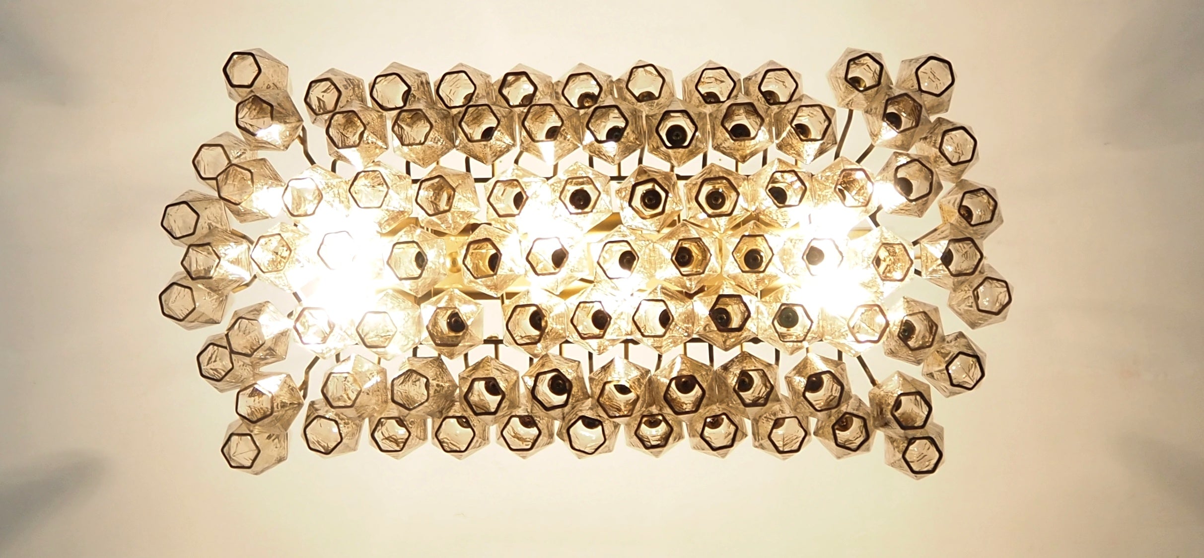 Murano Lysekrone – 84 Røykfargede Poliedriglass – detalj 1 – Murano Classics