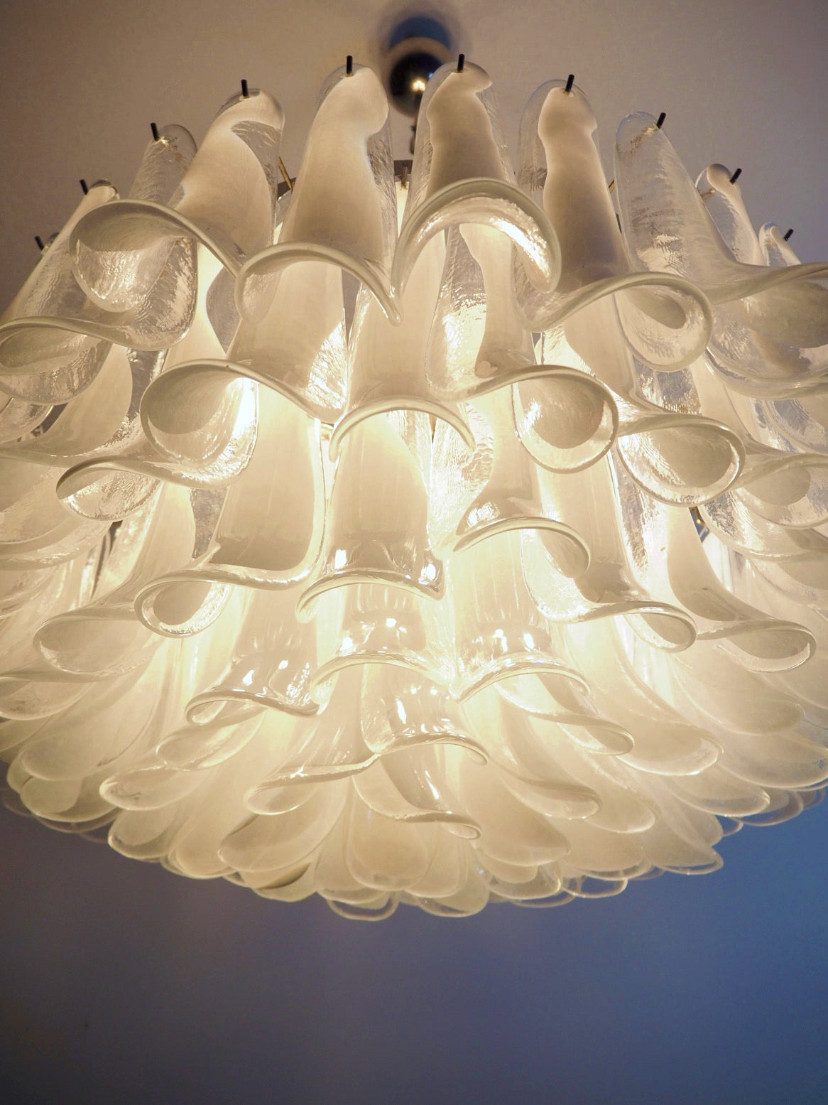 Murano Lysekrone | 101 Klare Konglebladglass