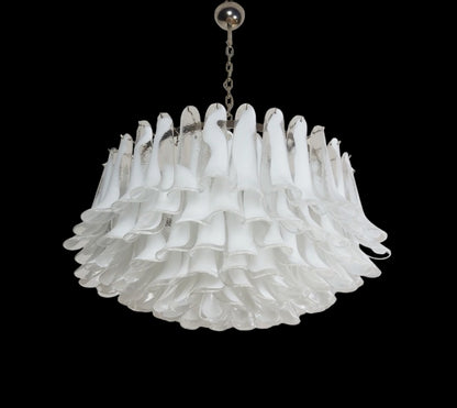 Murano Lysekrone | 101 Klare Konglebladglass