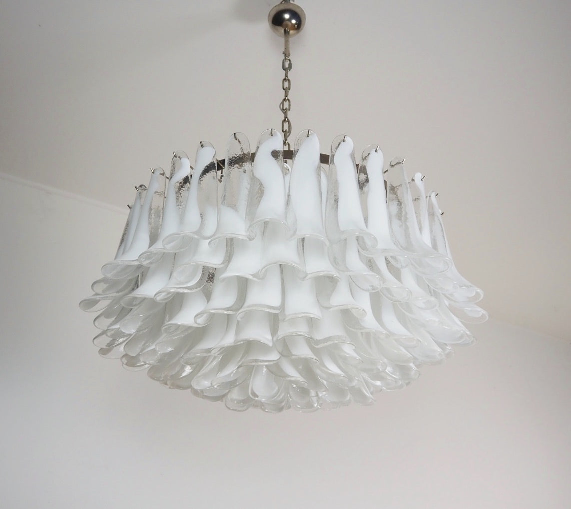 Murano Lysekrone | 101 Klare Konglebladglass