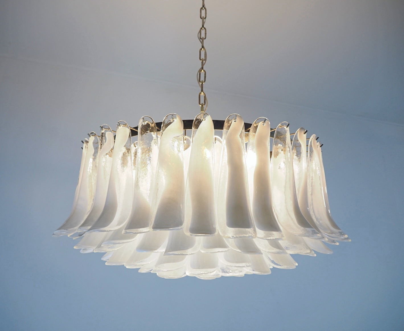 Murano Lysekrone | 101 Klare Konglebladglass