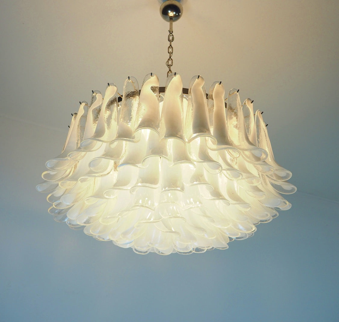 Murano Lysekrone | 101 Klare Konglebladglass