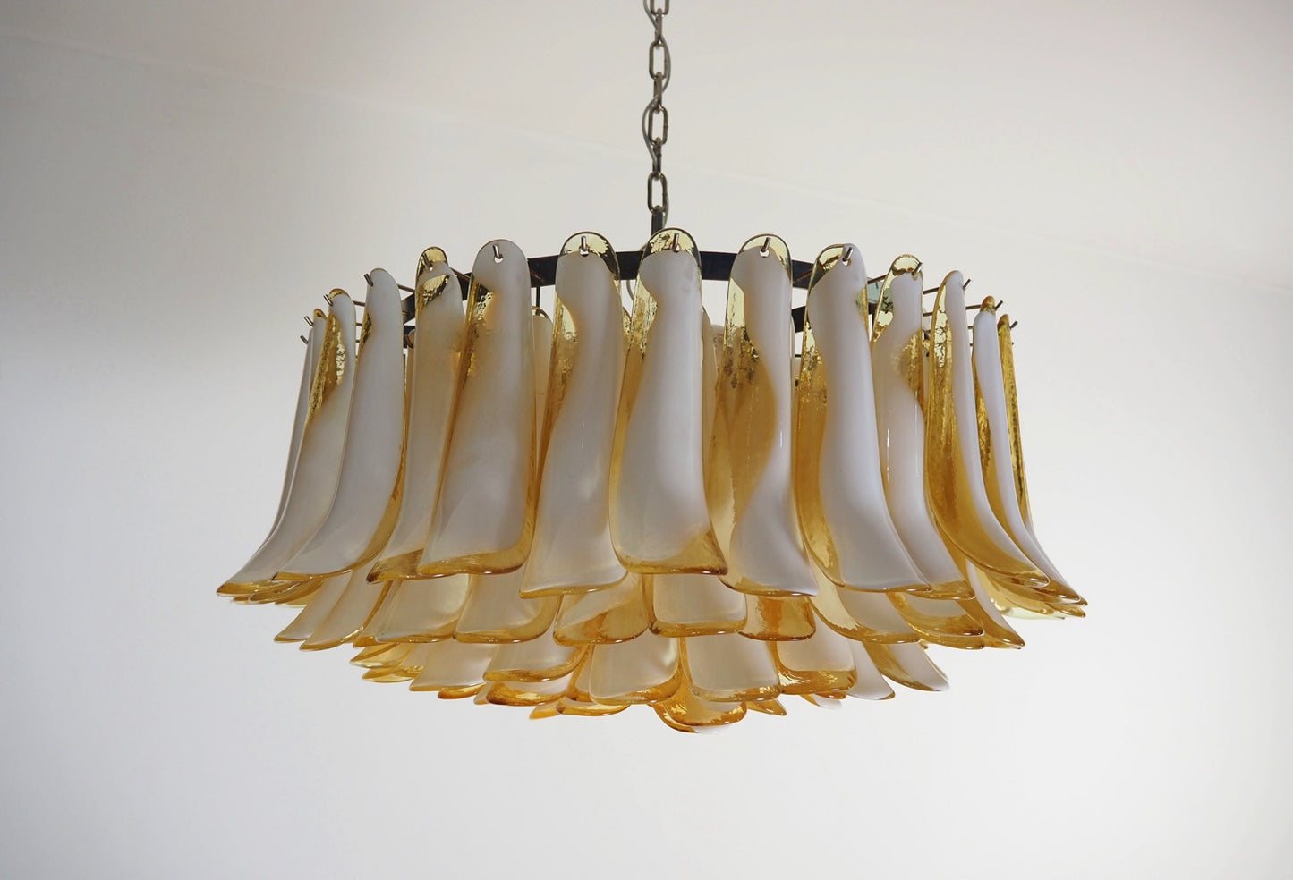 Murano Chandelier | 101 Caramel colored pine cone glasses