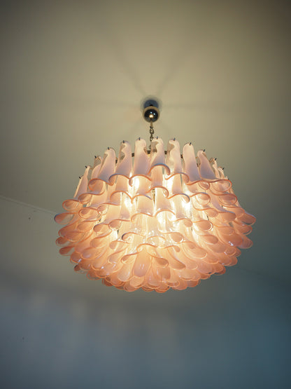 Murano Chandelier | 101 Pink Cone leaf glass