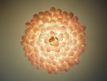 Murano Chandelier | 101 Pink Cone leaf glass