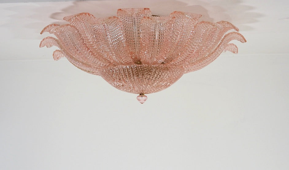 Plafonnier Murano – 24 Barovier Rose – détail 3 – Murano Classics