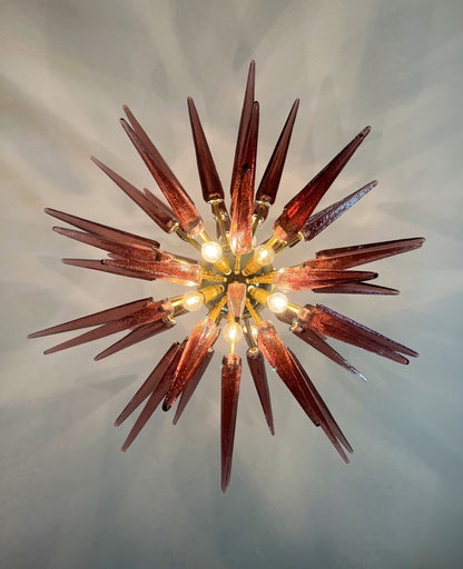 Murano Lysekrone | 51 Ametystfargede Sputnik