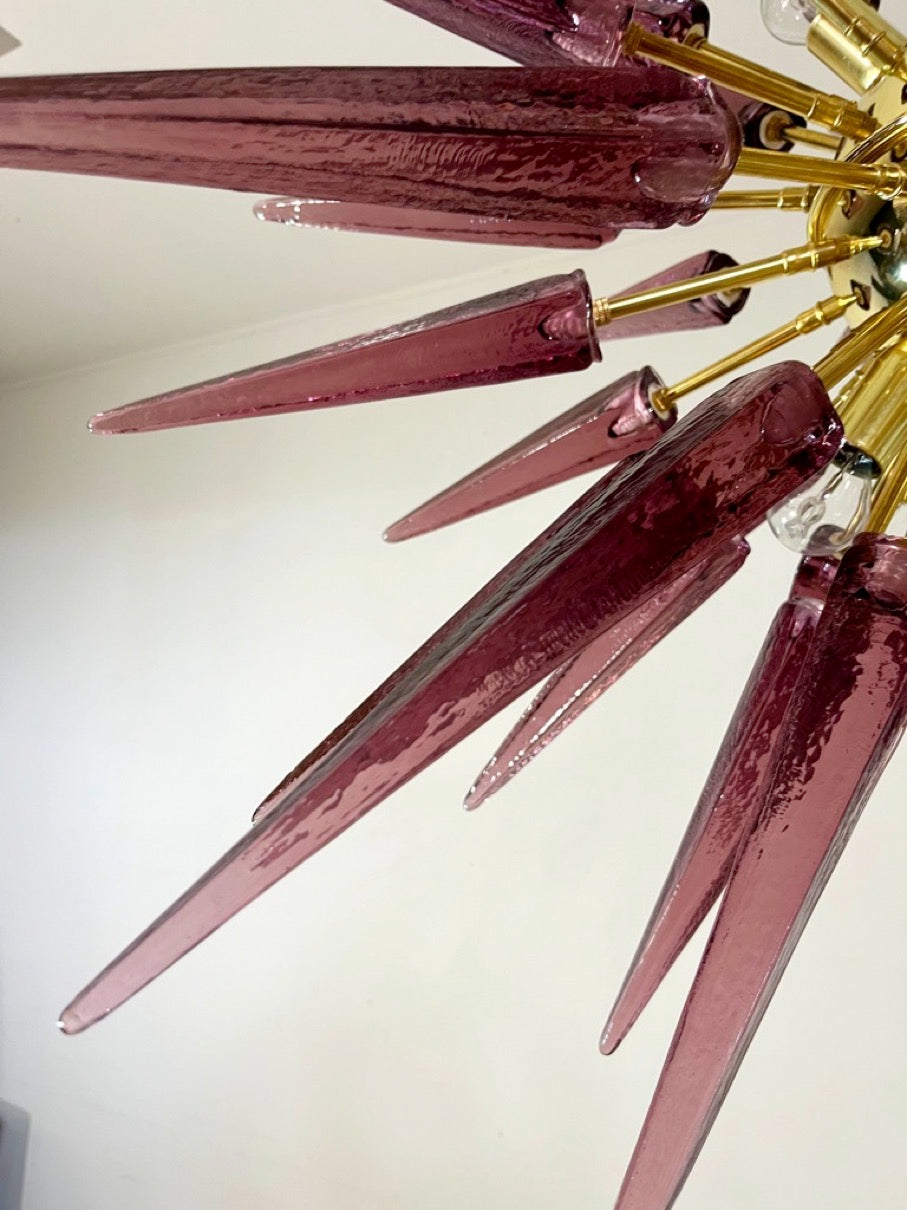 Murano Lysekrone | 51 Ametystfargede Sputnik